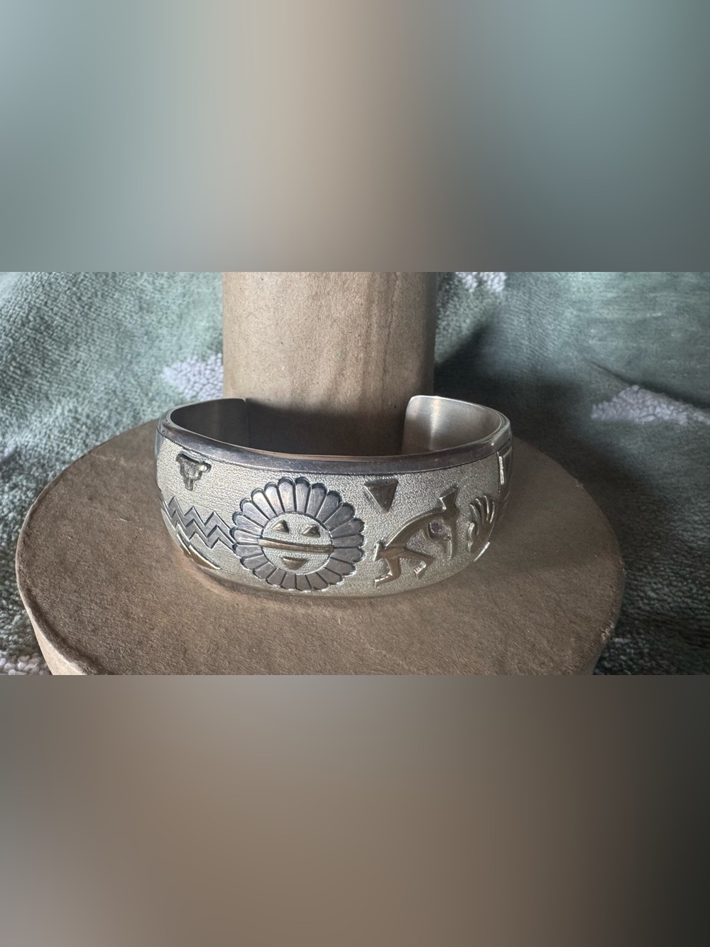 Vintage Native American Navajo Lee Bennett 14k Gold Sterling Silver Bracelet!!